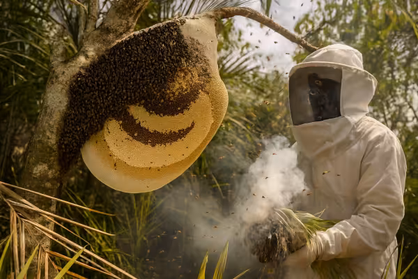 Pengasapan ringan untuk menenangkan koloni lebah